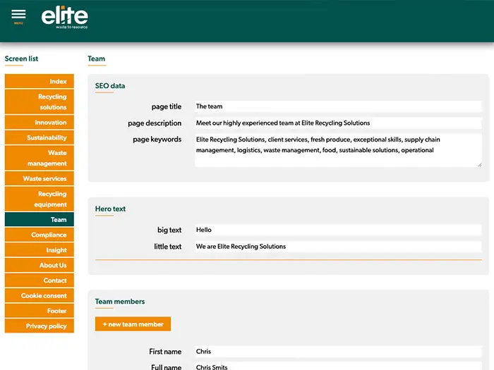 Screenshot 2 of elite recycling solutions