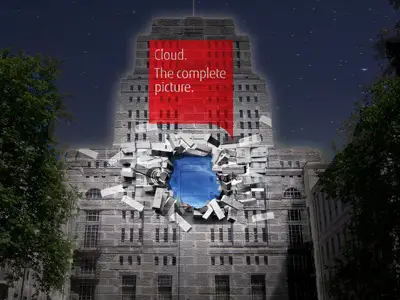 Screenshot of banners and projection