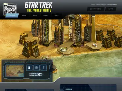 Screenshot of star trek game